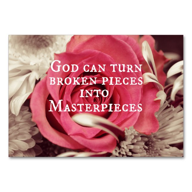 Numéro De Table Citation chrétienne Dieu peut transformer des pièc (Devant)