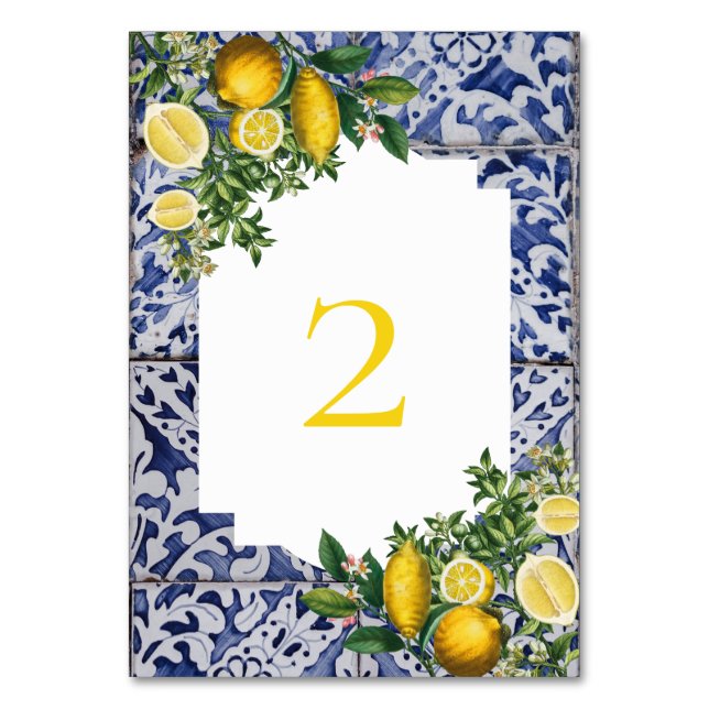Numéro De Table Citrons méditerranéens Portugais Mariage (Par défaut)