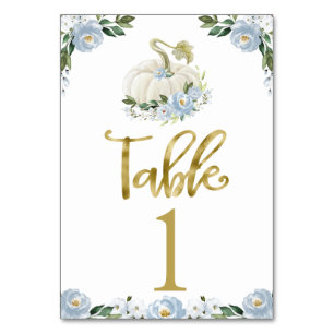 Numéro De Table Citrouille Baby shower d'automne