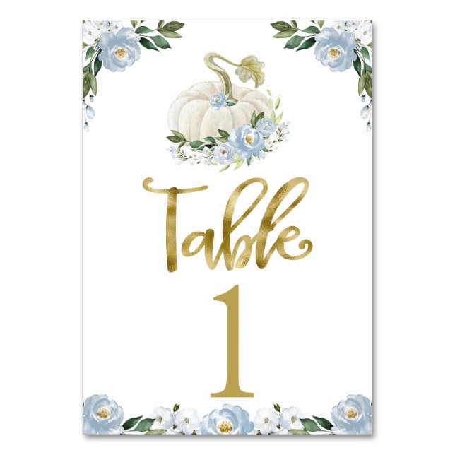 Numéro De Table Citrouille Baby shower d'automne (Par défaut)
