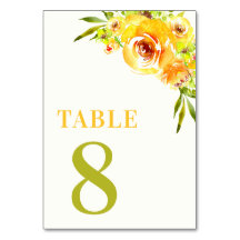 Citrus Yellow Green Garden Floral Table 8 Wedding