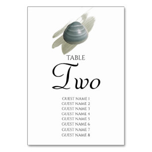 Numéro De Table Clam Watercolor Stroke Mariage Nom de l'invité