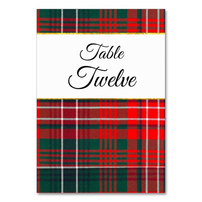 Numéro De Table Clan Wilson Plaid Mariage Tableau Numéro 2 (Par défaut)