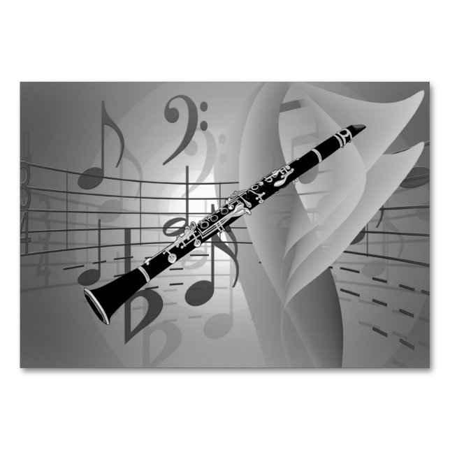 Numéro De Table Clarinet aux accents musicaux (Devant)