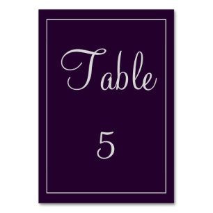 Numéro De Table Classe prune et argent