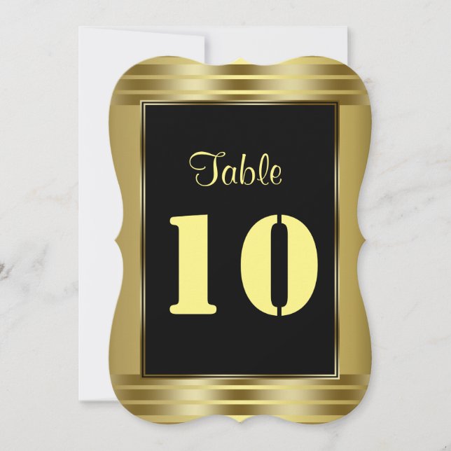 Numéro de table Classic Gold et Black Mariage (Devant)