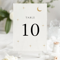 Classic minimal Lune d'or céleste étoiles Mariage