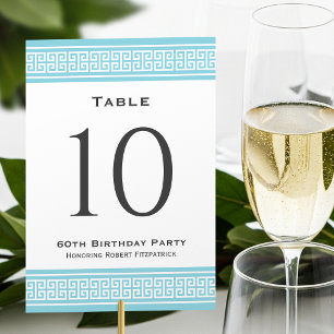 Numéro De Table Classique fête d'anniversaire Formel Bleu Custom