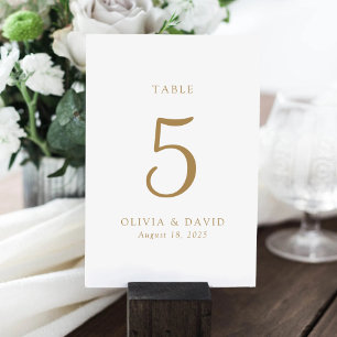 Numéro de table classique minimaliste