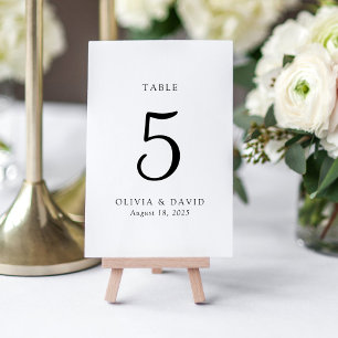 Numéro de table classique minimaliste