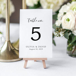Numéro de table classique minimaliste