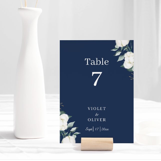 Numéro de table classique moderne en coton d'eucal (Créateur téléchargé)