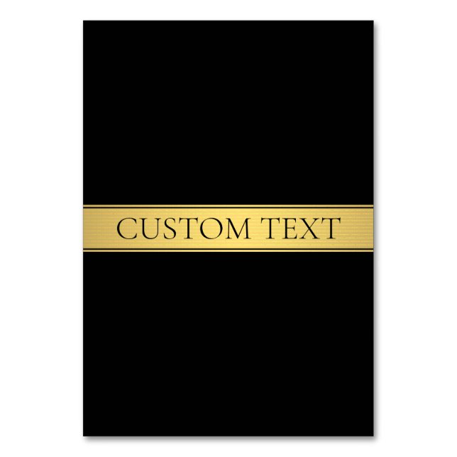 Numéro De Table Classy Faux Gold Stripe & Black Arrière - plan ou  (Par défaut)