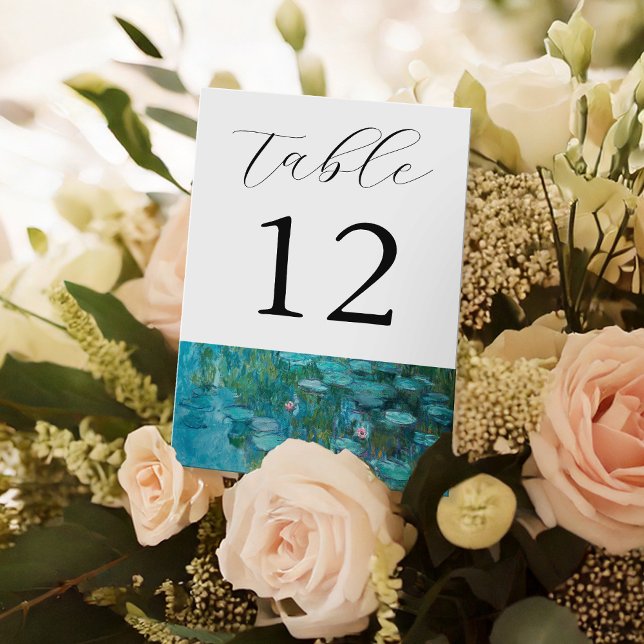 Numéro De Table Claude Monet Water Lilies Mariage (Créateur téléchargé)