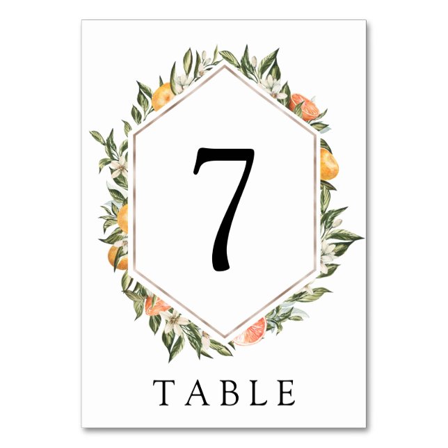 Numéro De Table Cléménites et verdure Numéro de tableau (Par défaut)