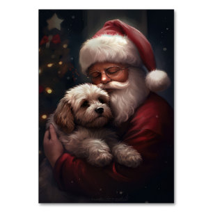 Numéro De Table Cockapou avec Noël Festif du Père Noël