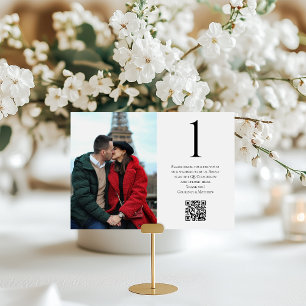 Numéro De Table Code QR de partage de photo pour couple heureux