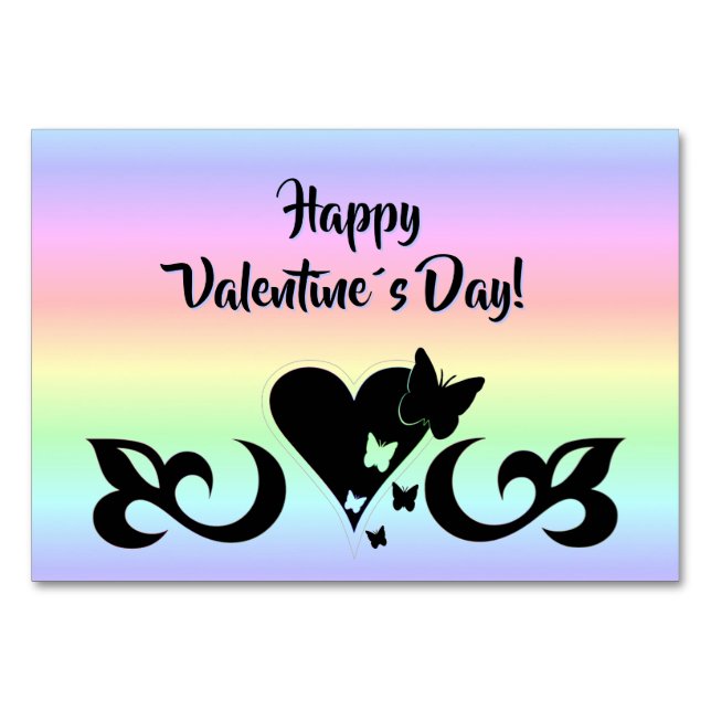Numéro De Table Coeur avec papillon et Lily (Devant)