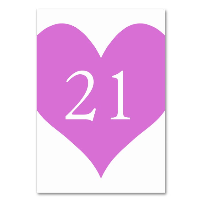 Numéro De Table Coeur numéroté orchidée (Par défaut)