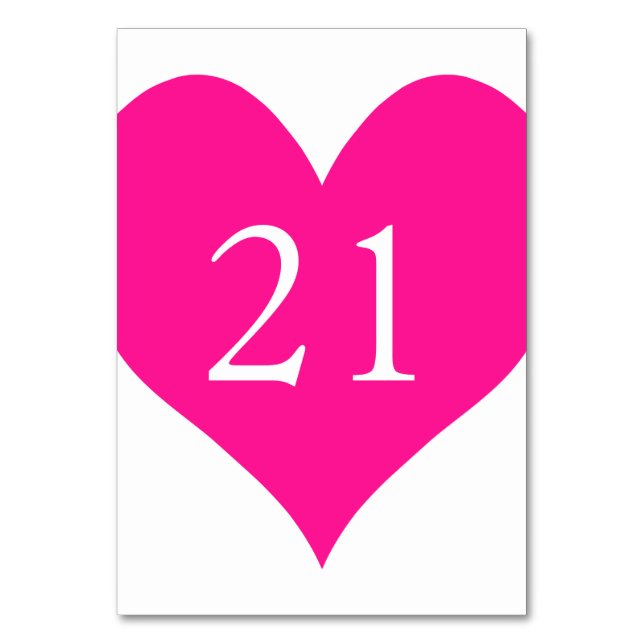 Numéro De Table Coeur rose foncé (Par défaut)