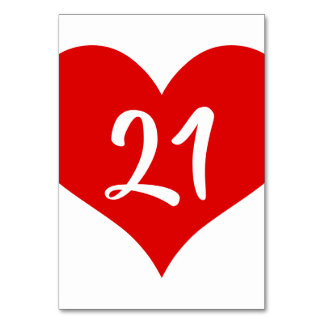 Numéro De Table Coeur rouge