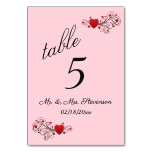 Numéro de table Coeurs