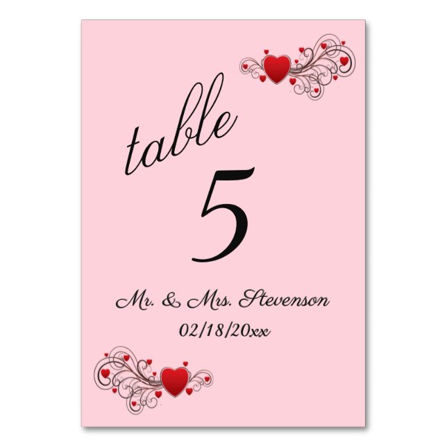 Numéro de table Coeurs (Par défaut)