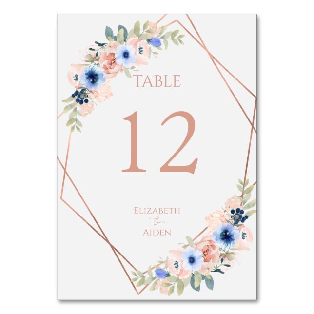Numéro De Table Collection de mariage Peach Blue (Par défaut)