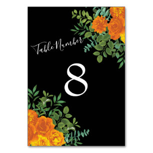 Numéro De Table Collection Mariage gothique d'Halloween noir et or