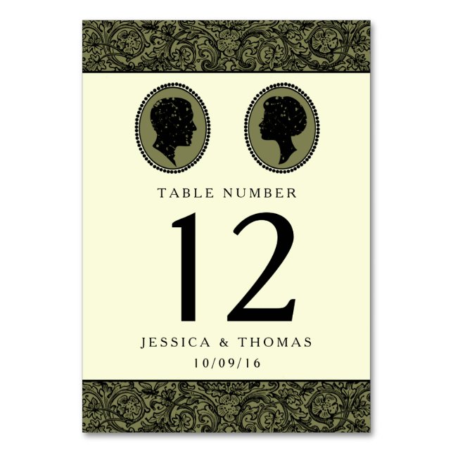 Numéro De Table Collection Mariage Silhouette Art Déco (Par défaut)