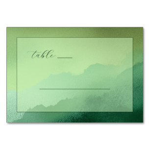 Numéro De Table Collines Sérènes Aquarelle Verte