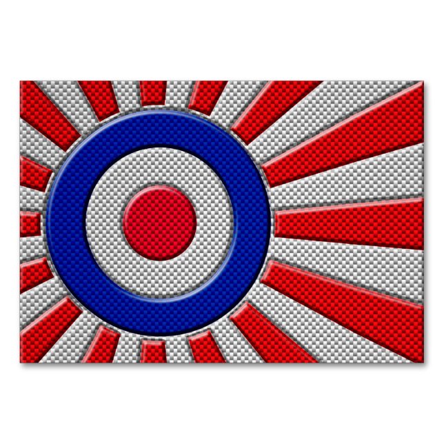 Numéro De Table Conception de Sunburst Roundel Mod en fibre de car (Devant)