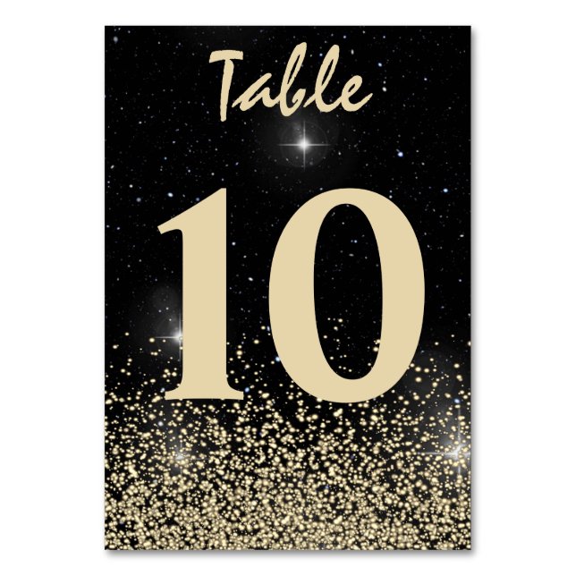 Numéro de table Confetti en or noir et clair (Par défaut)
