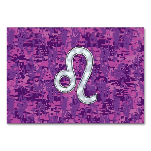 Numéro De Table Connexion Leo Zodiac sur Camouflage numérique Fuch (Devant)