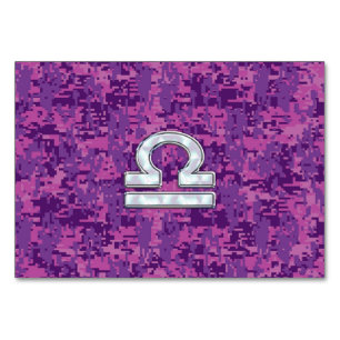 Numéro De Table Connexion Libra Zodiac sur Camo numérique Fuchsia