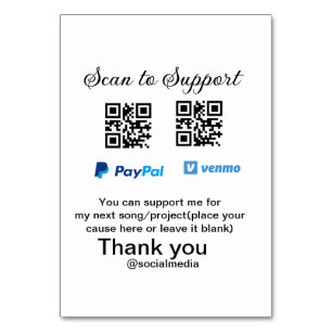 Numéro De Table Conseil virtuel jar q r code argent don PayPal ven