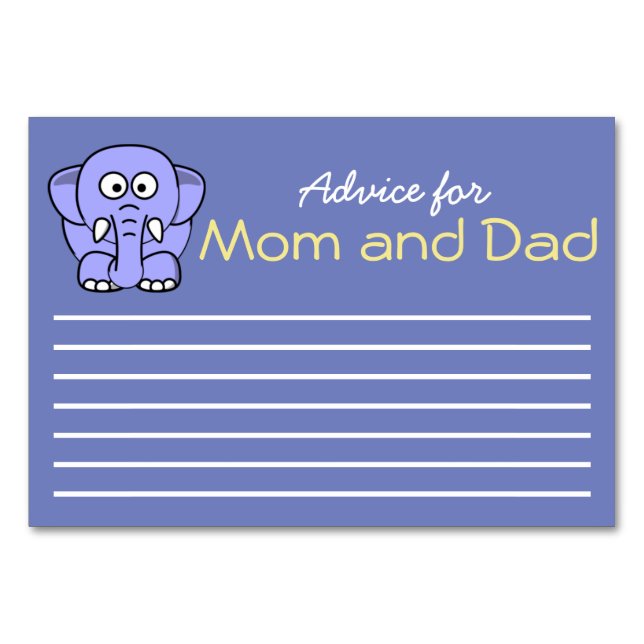 Numéro De Table Conseils pour maman et papa (Devant)
