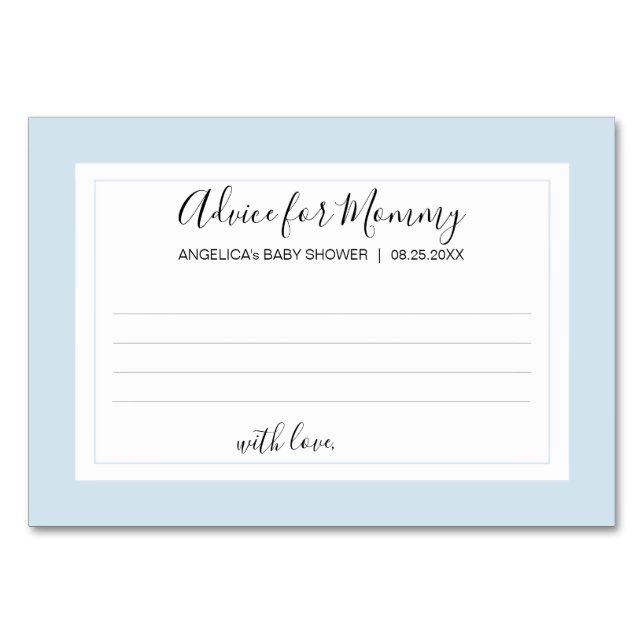 Numéro De Table CONSEILS POUR MOMMY Blue White GARY Baby showers C (Devant)
