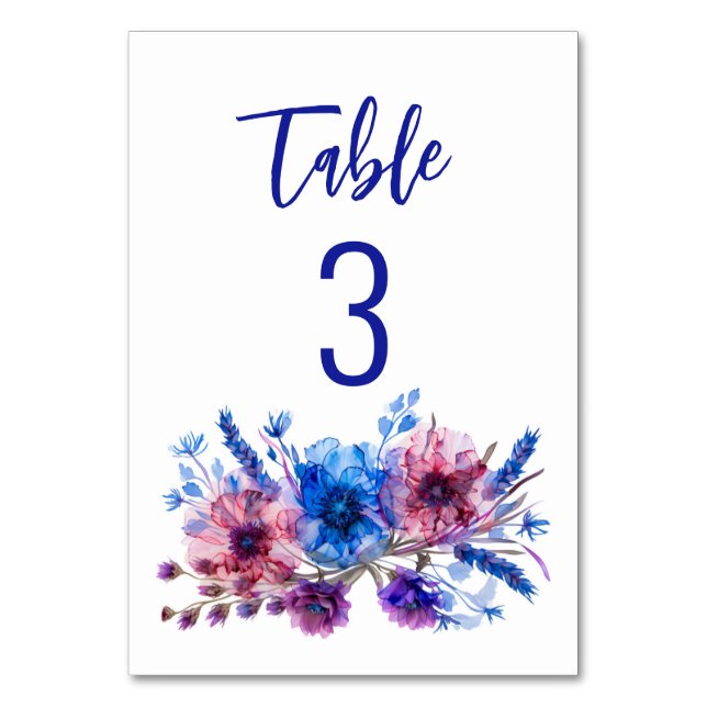 Numéro De Table 💍 Cornflowers et Lavender (Par défaut)