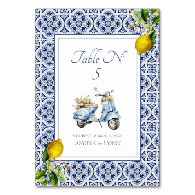 Numéro De Table Côte d'Amalfi Carreaux de citron Italie Personnali (Par défaut)