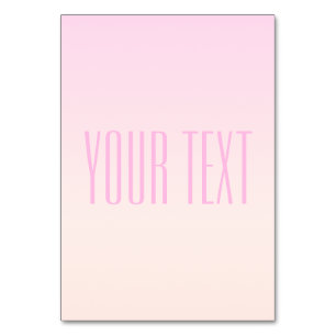 Numéro De Table Coucher de soleil ombré rose à pêche avec texte pe
