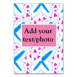 Numéro De Table Couleur d'eau rose bleu motif ajouter nom texte pe