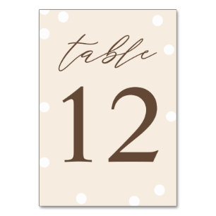 Numéro De Table Couleurs Café Bébé Mignon Shower