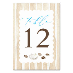 Numéro De Table Couleurs Café Mignon Bleu Beige Baby Shower