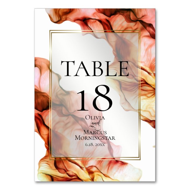 Numéro de table | Couleurs d'automne vives Encre A (Par défaut)