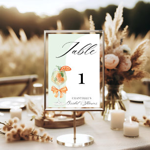 Numéro De Table Coup de foudre au premier Spritz : Bridal Shower d