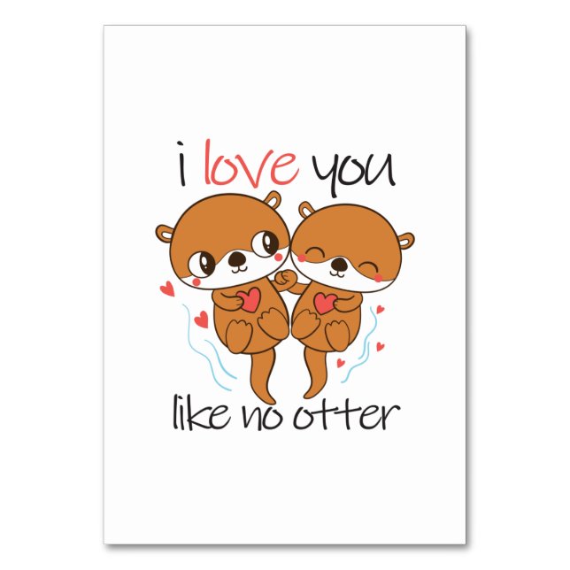 Numéro De Table Couple Gift I Love You Like No Otter (Par défaut)