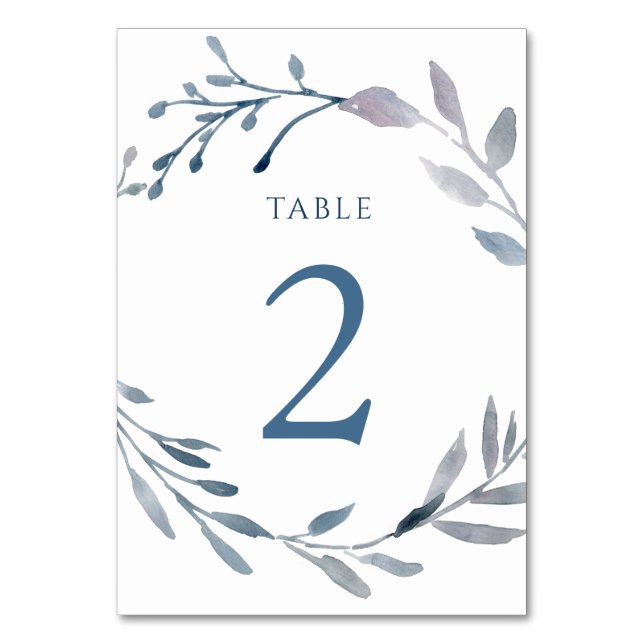 Numéro De Table couronne bleu aquarelle Tableau Numéro 2 (Par défaut)