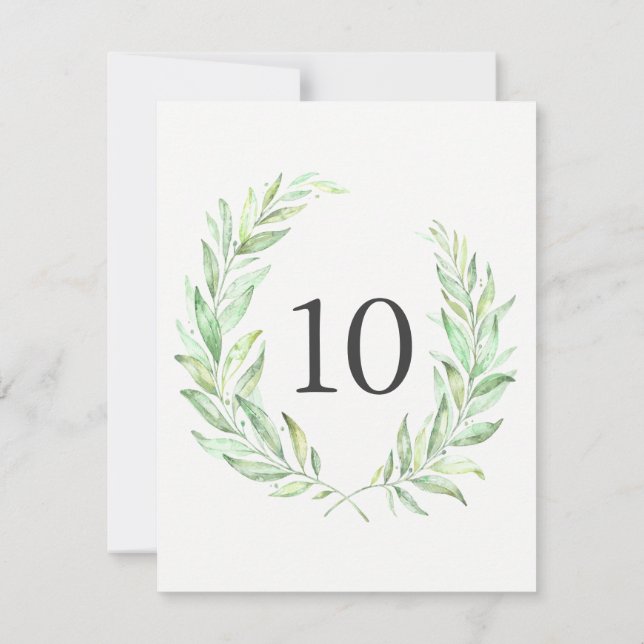 Numéro de table Couronne de Laurier Végétal Aquare (Dos)