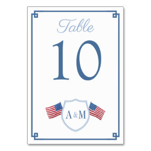 Numéro De Table Couronne de monogramme intemporelle Mariage 14 jui